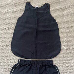 Everlane Navy Pajama Set XS Tank & Shorts Minimal Luxe